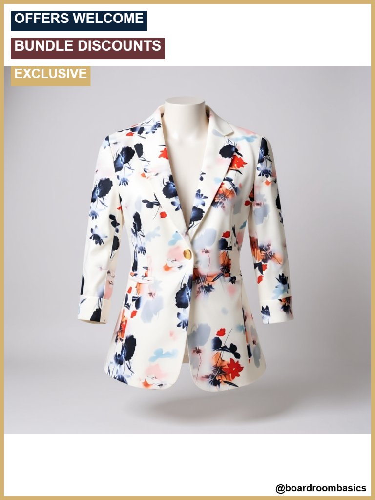 Lightweight 3/4 Sleeve Blazer With Notch Collar For Office Casual Wear
